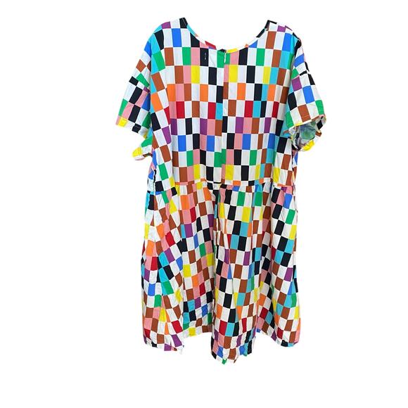 Target Pride Collection Multicolor Geometric Checker Print Cotton Dress 3X artsy - Picture 7 of 7